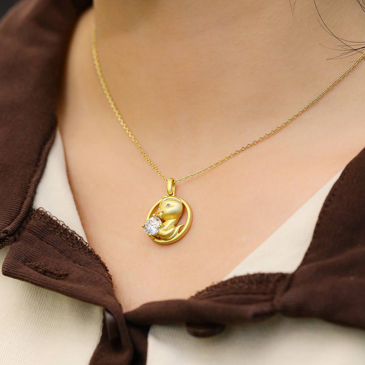 Zodiac Snake Moissanite Necklace 1.0 Carat